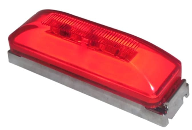 LAMPARA DEMARCADORA PARASOL GLO LIGHT 10 LED ROJO CON BASE CROMADA EN ABS Y CABLES12V