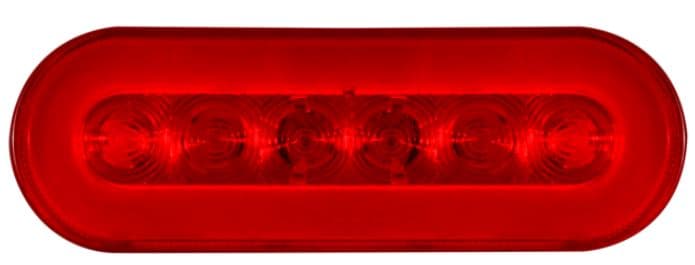 LAMPARA STOP OVALADA GLO 6 PULG 26 LED ROJO CON ESTROBER 12V