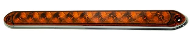 LAMPARA STOP BARRA TERCER 11 LED SMD AMBAR 2 FUNCIONES CON BISEL CON CABLES (14.5) 12V
