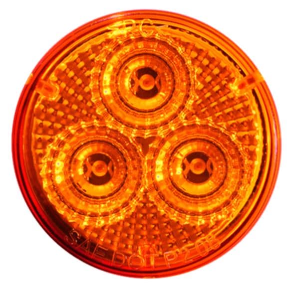 LAMPARA DEMARCADORA REDONDA 2 PULG  3 LED AMBAR 12V