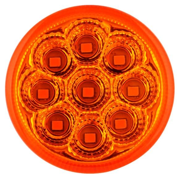 LAMPARA DEMARCADORA LED REDONDA 2.5 PULG 9 LED AMBAR SIN CONECTOR 12V