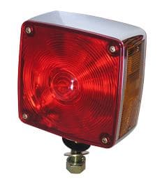 LAMPARA DE PEDESTAL DOBLE CARA CUADRADA VERTICAL IZQUIERDO CON BOMBILLO 1 TORNILLO Y CABLES 12V