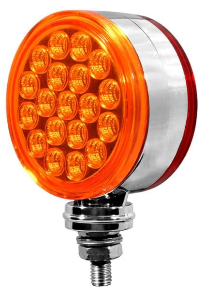 LAMPARA PEDESTAL 3 REDONDO PEQUEO 38 LED AMBAR/ROJO CON 1 TORNILLO 24V