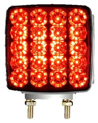 SEMAFORO CUADRADO DOBLE CARA VERTICAL DERECHO 44 LED AMBAR/ROJO CON 2 TORNILLOS Y CABLES MV