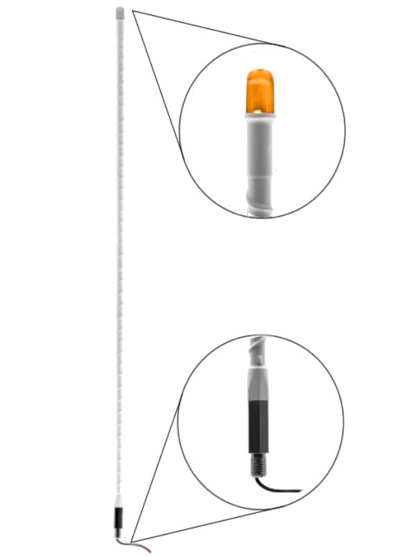 LATIGO ANTENA NEGRO CON LED AMBAR DECORATION 8.0X600MM (0.314961X23.622) BOLSA 1SET