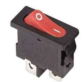 SWITCH TECLA 2P DELGADO ON-OFF 2P ROJO Y NEGRO SW14 PAQ X 10