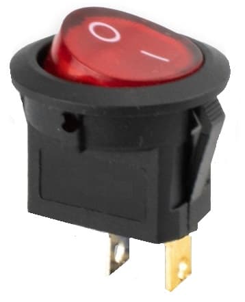 SWITCH TECLA 2P REDONDO PEQUENO ON-OFF ROJO SW32 PAQ X 10