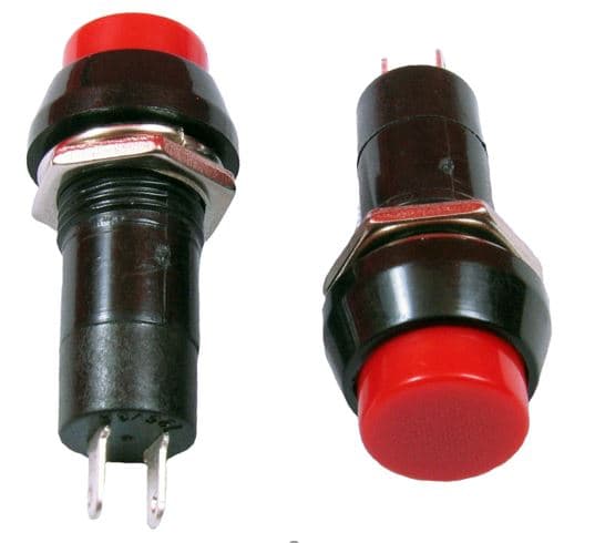 SWITCH PITO ROJO UNIVERSAL 2 PATAS/BOTON PAQ X 10