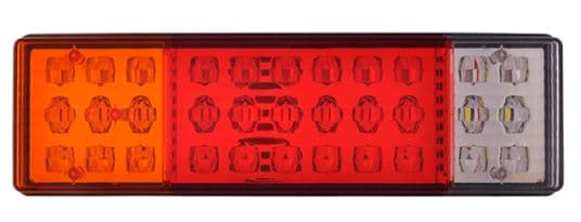 STOP UNIDAD LUCES TRASERAS 33LED (6BL-18RO-9AM)(L12XW1.5XH3.3) CON TORNILLOS Y CABLES 12V JUEGO X2