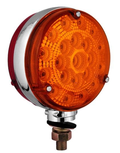 SEMAFORO REDONDO DOBLE CARA 42 LED AMBAR/ROJO CON 1 TORNILLO Y CABLES 12V