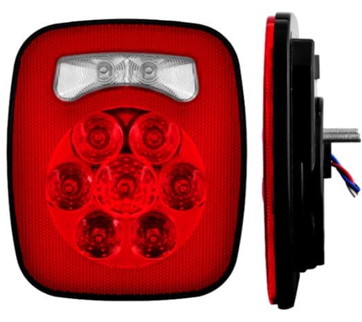 STOP 9 LED ROJO/BLANCO ESTROBER CON 2 TORNILLOS UNIVERSALES Y CABLES SIN LUZ PLACA 12V L/R