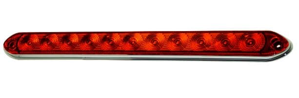 LAMPARA BARRA 11 LED SMD ROJO 2 FUNCIONES CON BISEL CON CABLES (14.5) 12V