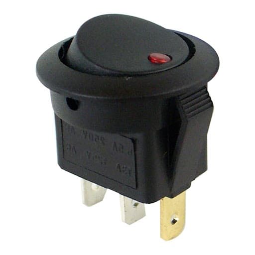 SWITCH TECLA 3P REDONDO NEGRO CON LED SW21 GRANDE PAQ X 10