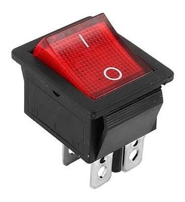 SWITCH TECLA 4P PEQUENO ROJO ON-OFF SW30 PAQ X 10