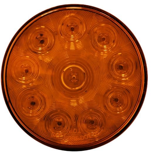 LAMPARA LED REDONDA 4 10 LED AMBAR CON CABLES DIRECCIONAL MV