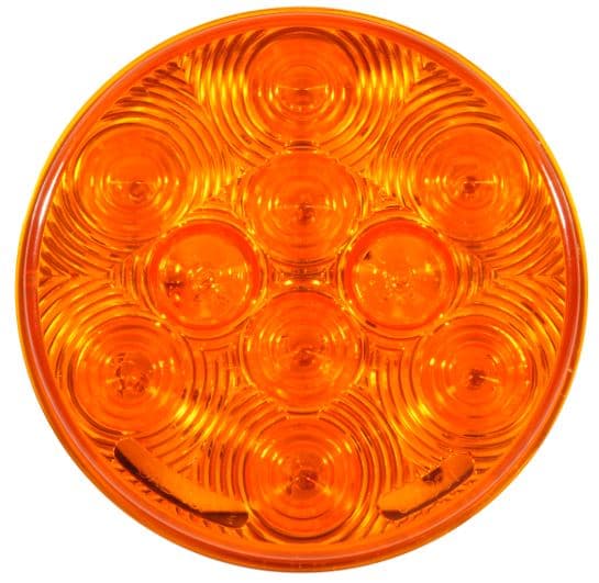 LAMPARA STOP REDONDA 4 PULG 10 LED AMBAR 12V