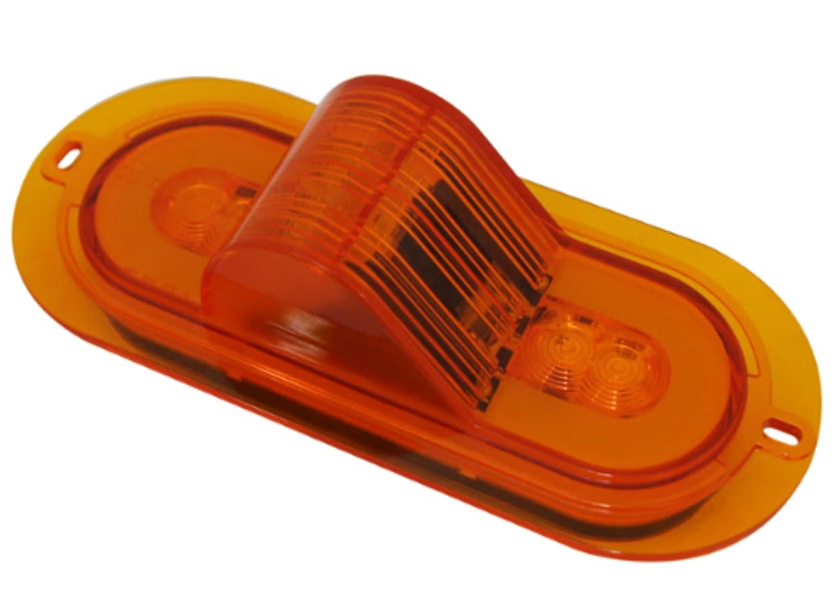 LAMPARA DEMARCADORA OVALADA GLO LIGHT 14 LED AMBAR 24V