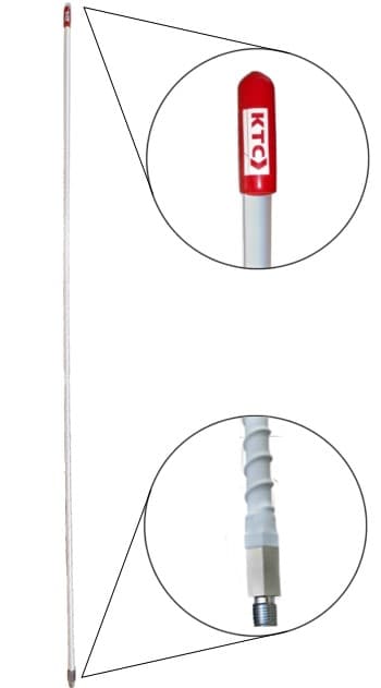 LATIGO ANTENA BLANCO CON CAPUCHO ROJO DECORACION 8.5X1220MM (0.34PULGX48.04PULG) 1PC