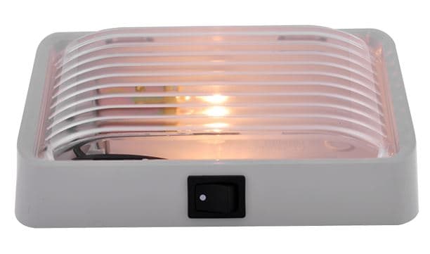 LAMPARA TECHO RECTANGULAR BLANCO CON CARCASA EN ABS SWITCH Y CABLES 12V