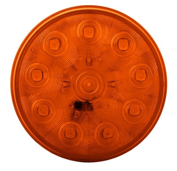 LAMPARA LED REDONDA 4 PULG DIRECCIONAL 10 LED SMD AMBAR PARA USO CON CONECTOR MULTIVOLTAJE