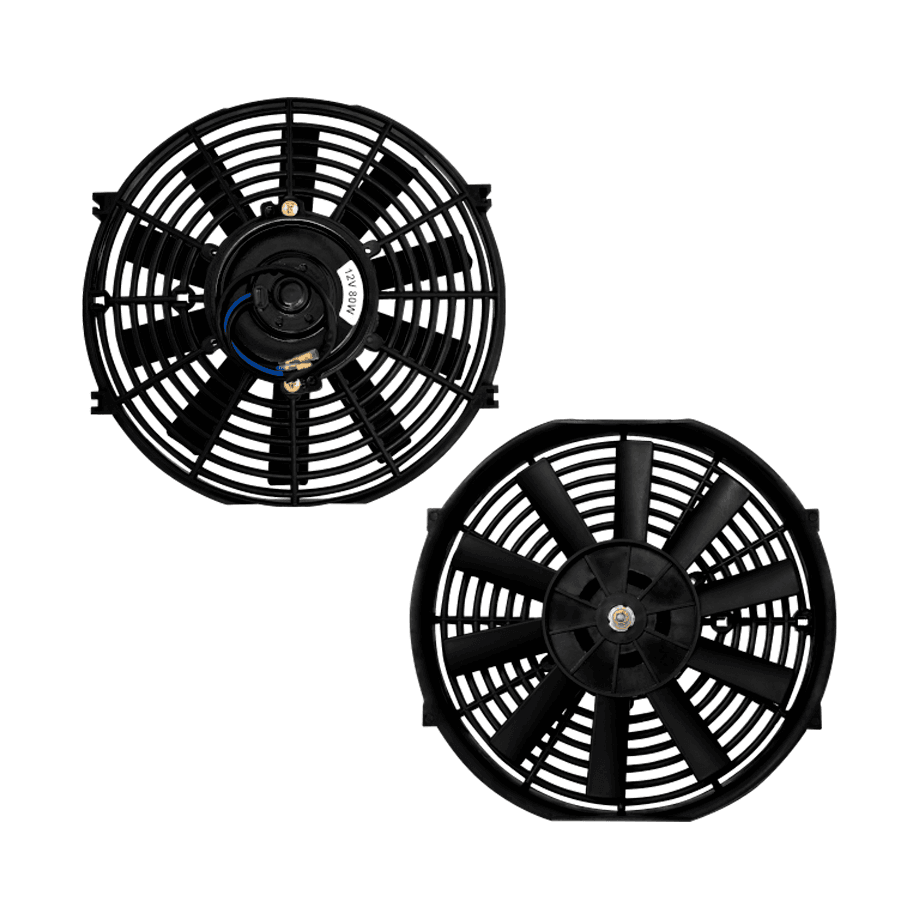 MOTOVENTILADOR 12V UNIVERSAL 14 PULGADAS GIRO DERECHO - VENTILACION HACIA AFUERA 100 WATTS