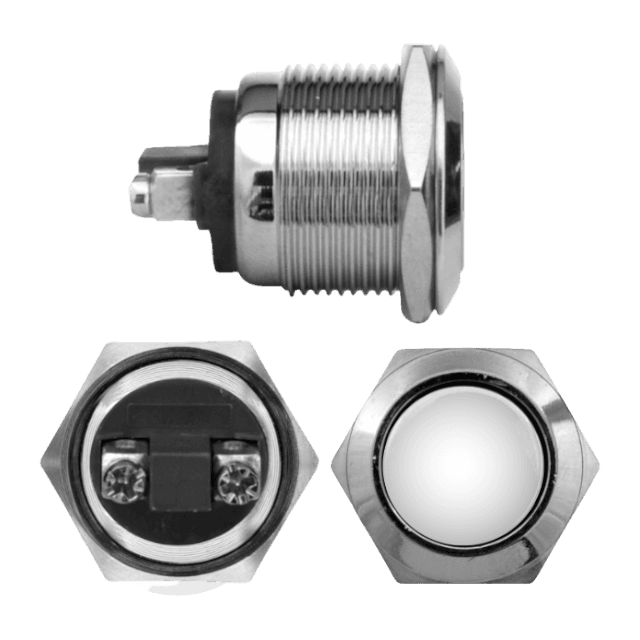 SWITCH (CAJAX10) STARTER REDONDO METALICO PLANO (O19MM) 12V-4AMP