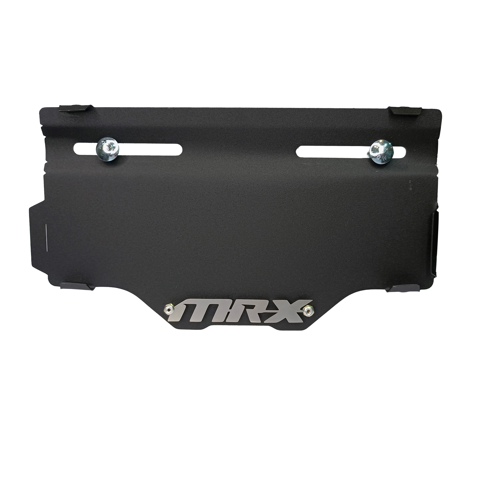 PORTA PLACA CON CANALETA MRX NEGRO - CROMADO