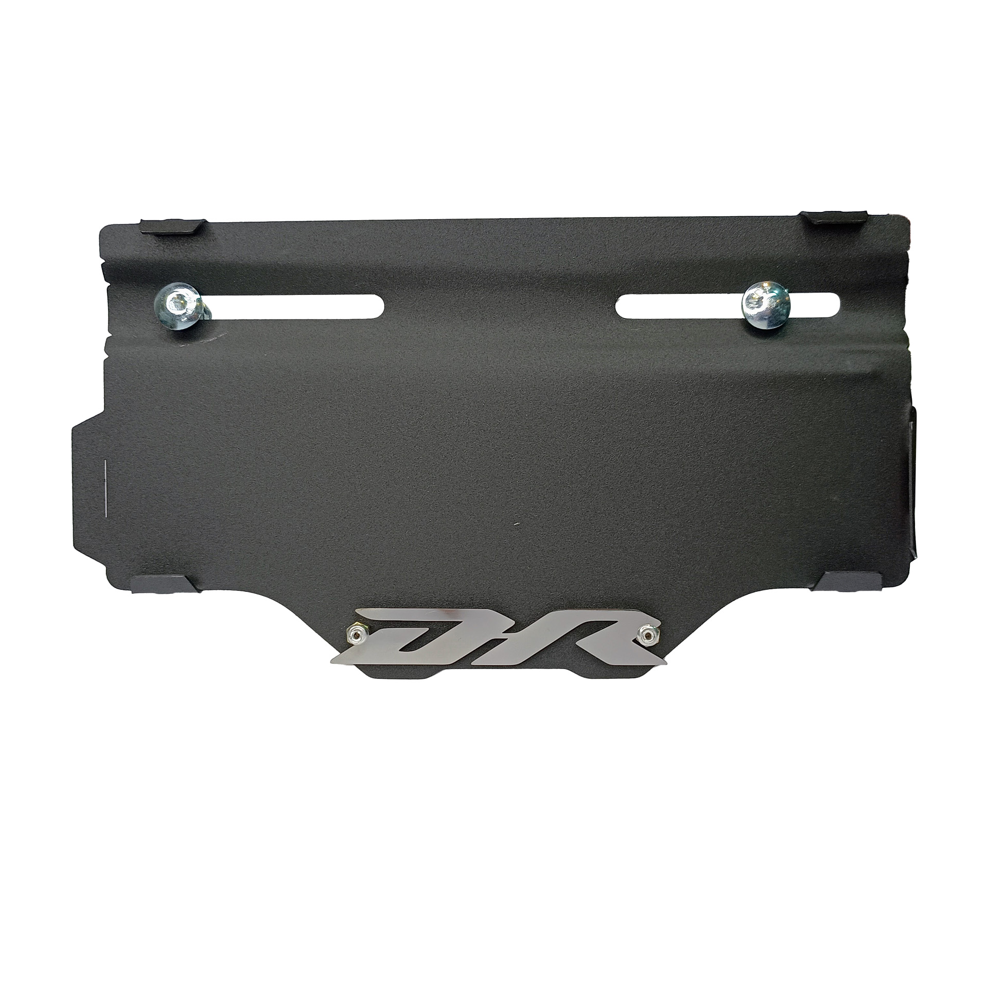 PORTA PLACA CON CANALETA DR NEGRO - CROMADO