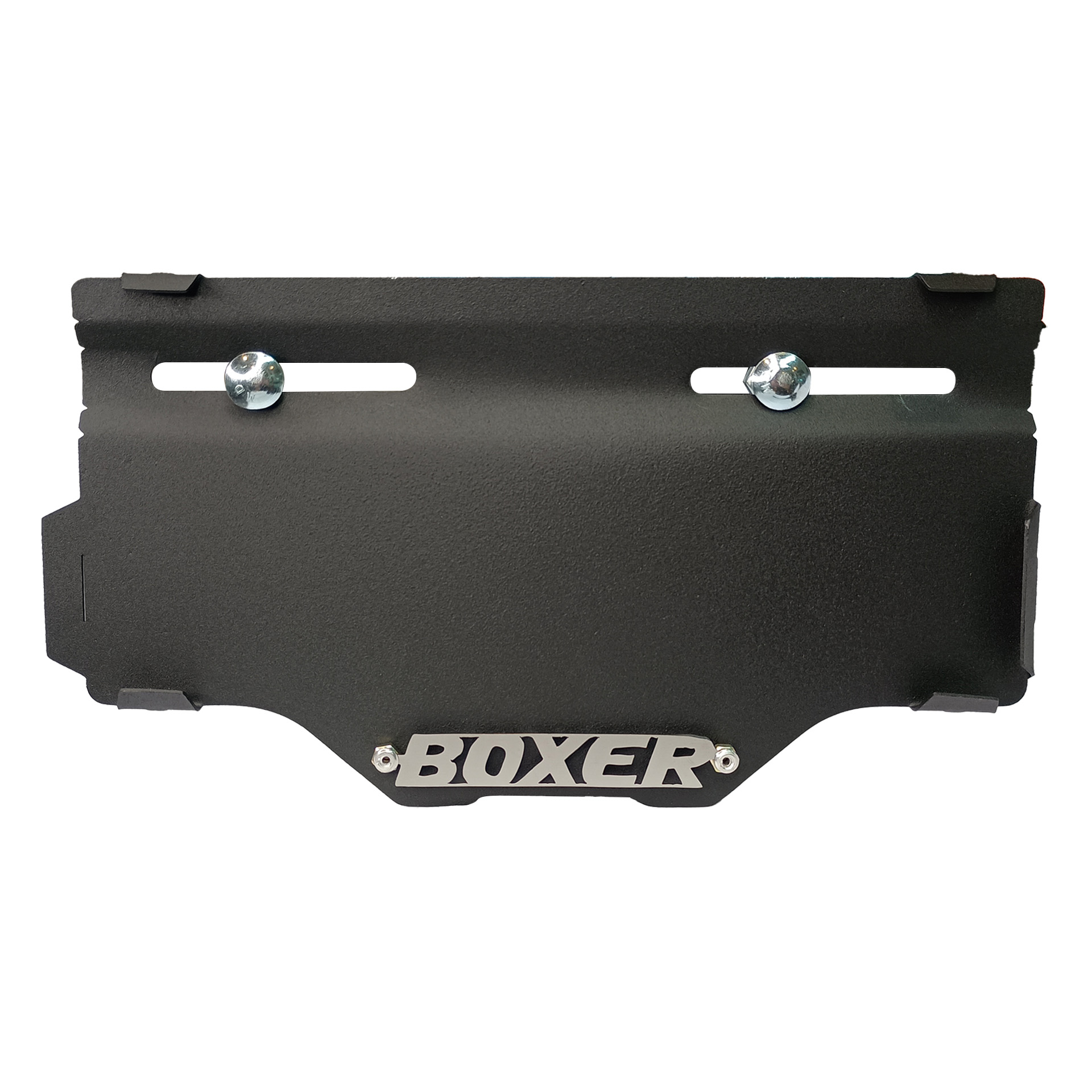 PORTA PLACA CON CANALETA BOXER NEGRO - CROMADO