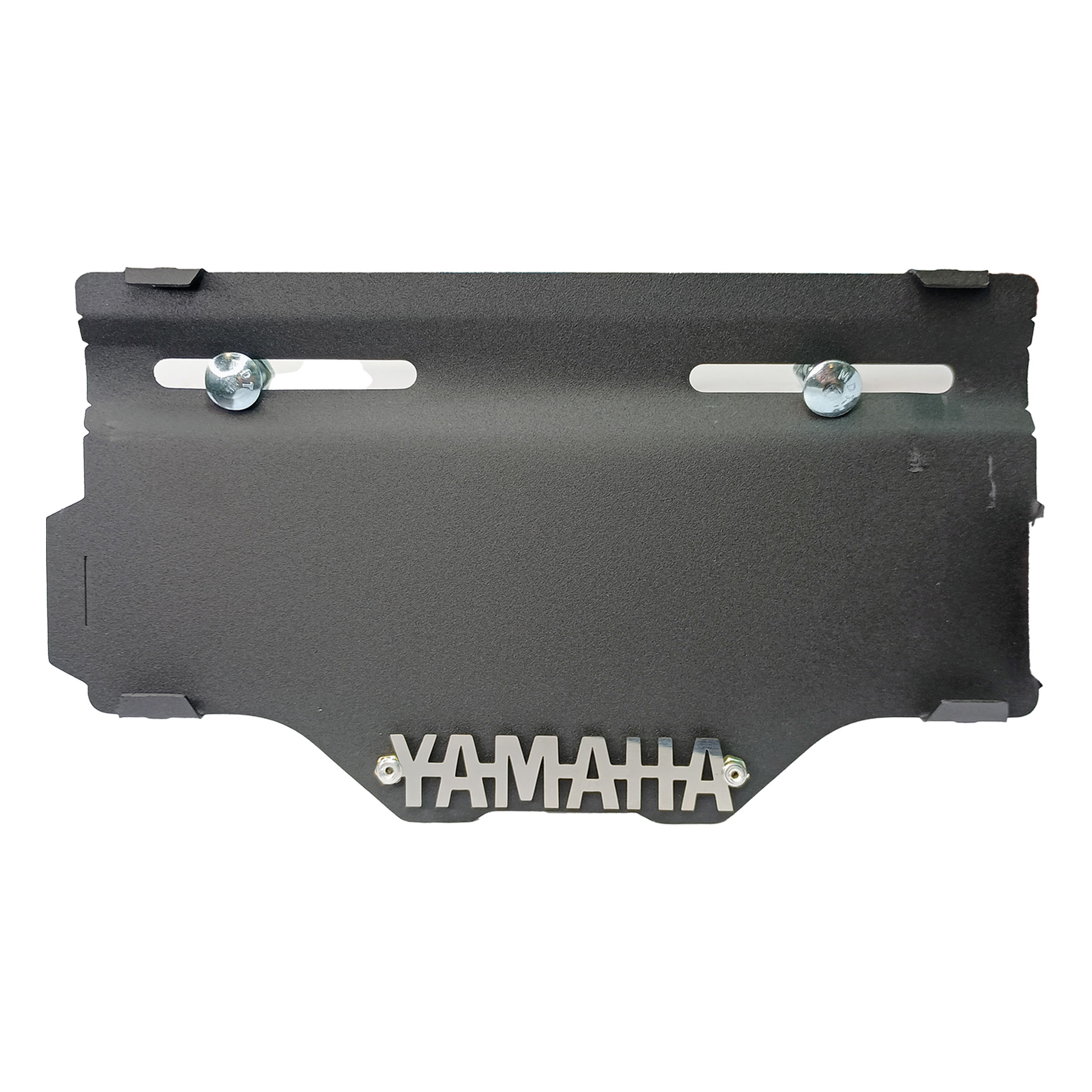 PORTA PLACA CON CANALETA YAMAHA NEGRO - CROMADO