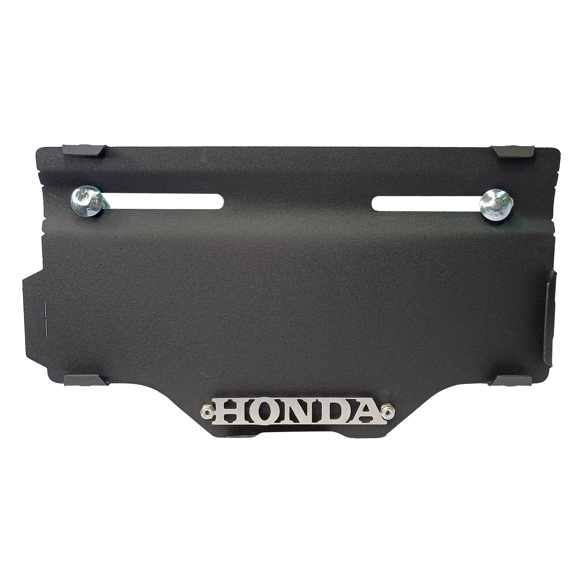 PORTA PLACA CON CANALETA HONDA NEGRO - CROMADO