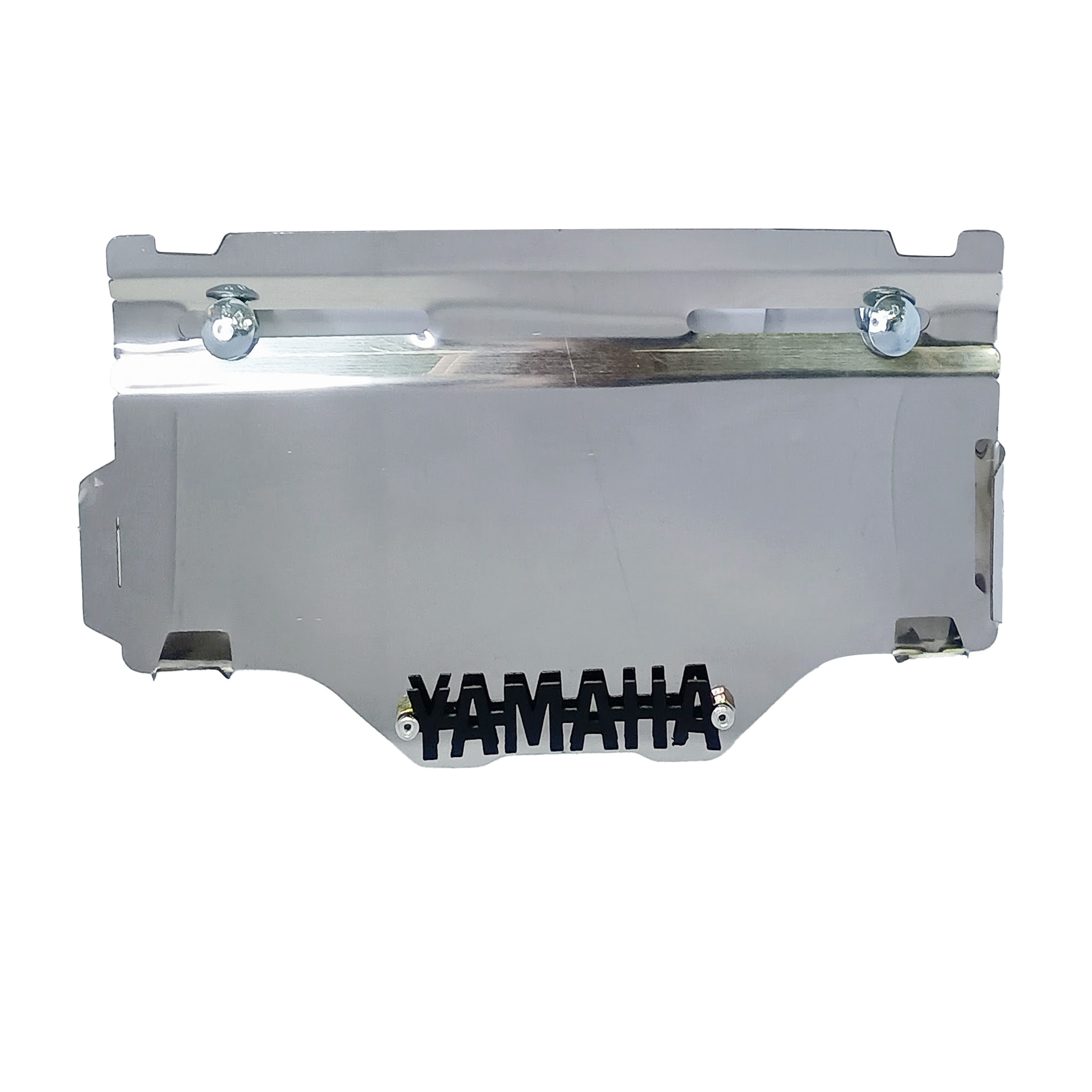 PORTA PLACA CON CANALETA YAMAHA CROMADO - NEGRO