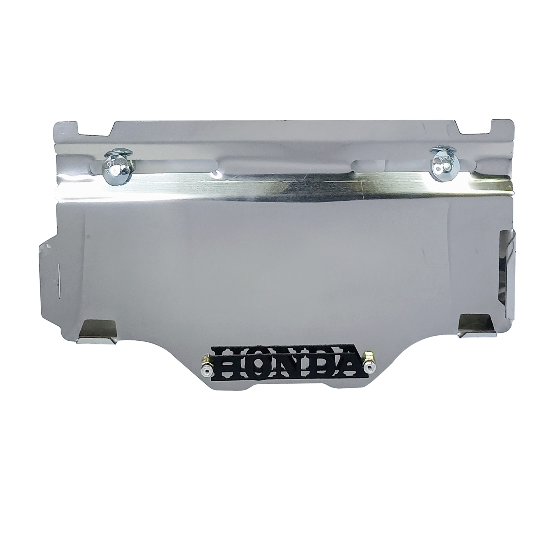 PORTA PLACA CON CANALETA BOXER CROMADO - NEGRO