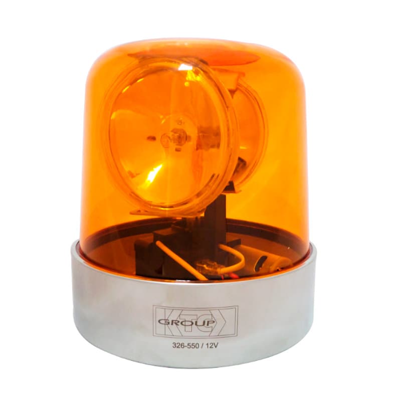 LICUADORA HALOGENA DE PREVENCION AMBAR CON 2BOMBILLOS BASE EN ALUMINIO-ACERO INOXIDABLE Y CABLES 24V