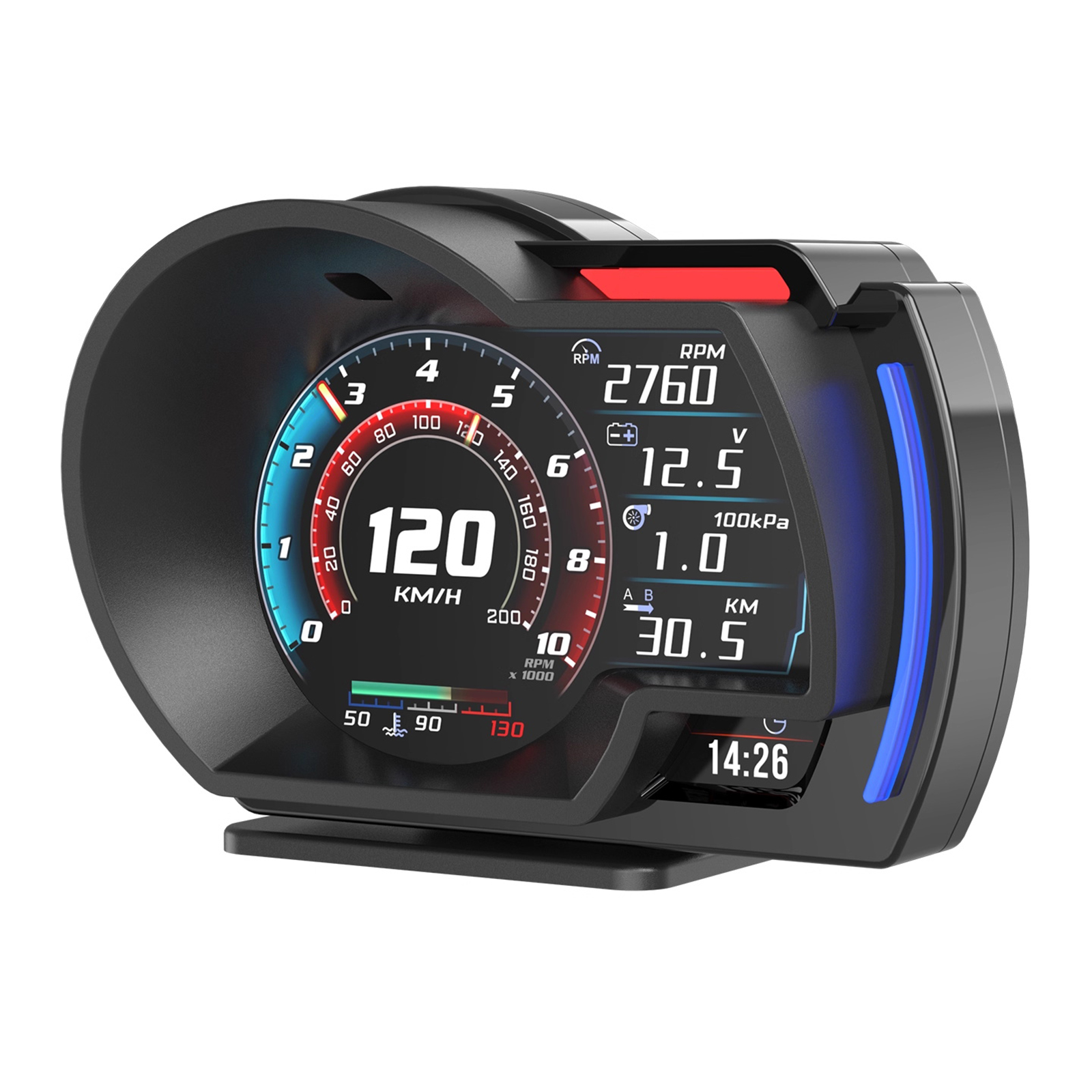 MEDIDOR DIGITAL INTELIGENTE SENAL OBD2-GPS CON ACCESORIOS 111MMX75MMX47MM