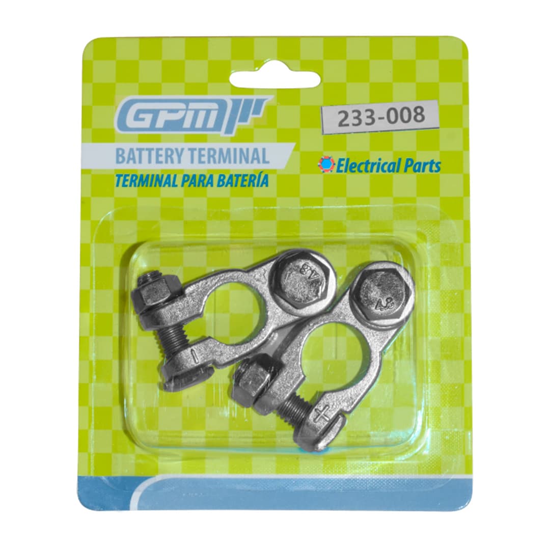 TERMINAL BATERIA 18MM ZINC PLATEADO 1 TERMINAL-TUERCA M8-TORNILLO 30MM 128G SET 2PCS TIPO NPR- EMPAQ