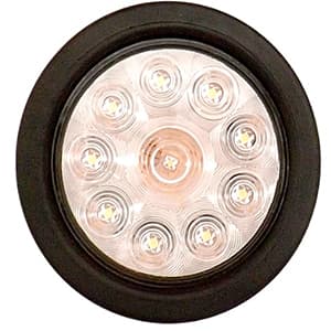 LAMPARA STOP 4 PULG 10 LED BLANCO 12V LENTE CRISTAL CON CAUCHO Y CONECTOR PROMO