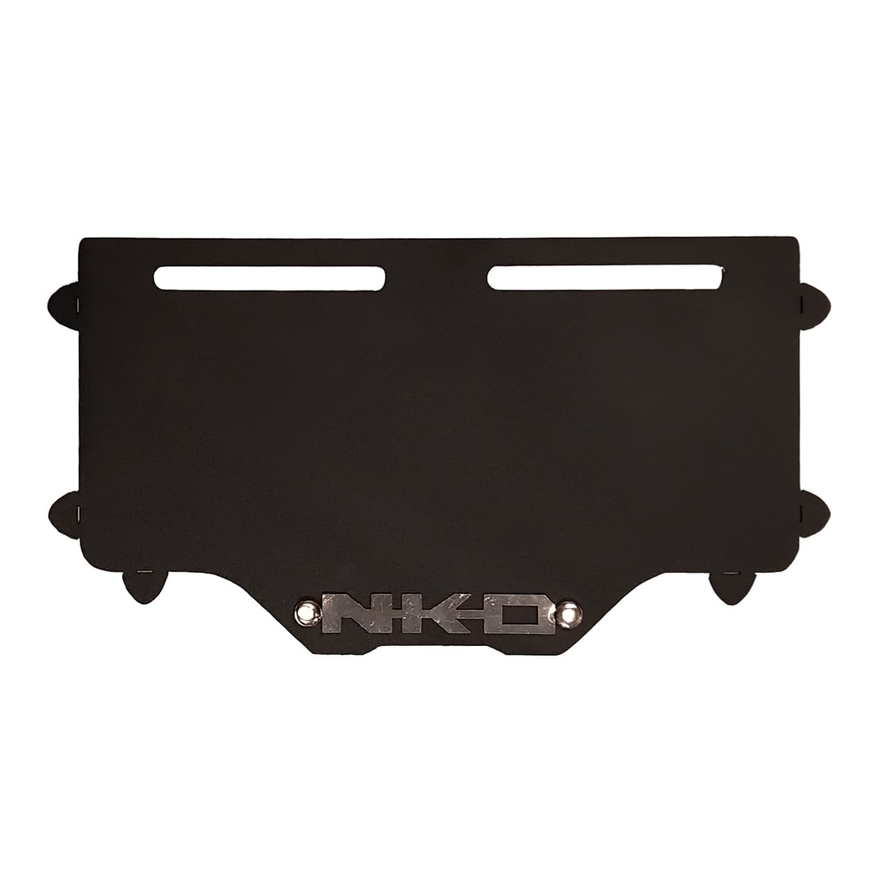 PORTAPLACA NKD BASE NEGRO  - LOGO CROMADO