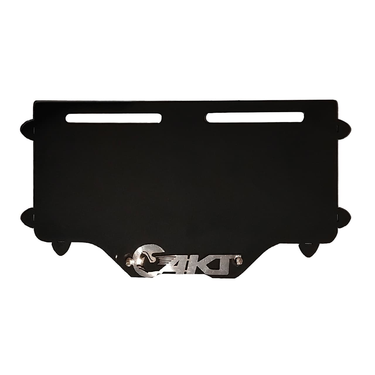 PORTAPLACA AKT BASE NEGRO  - LOGO CROMADO