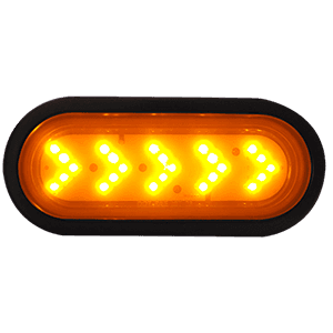 LAMPARA OVALADA 6 PULG 25 LED SECUENCIAL AMARILLA 12V CON CUACHO Y CONECTOR KTC
