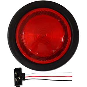 LAMPARA STOP 4PULGADAS REFLECTIVA ROJA CON CAUCHO Y CONECTOR