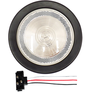 LAMPARA REVERSA 4 PULGADAS REFLECTIVA BLANCA CON CAUCHO Y CONECTOR